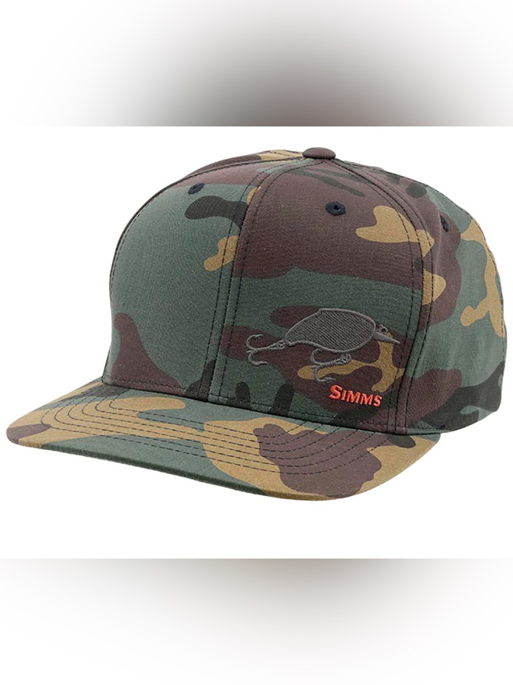 Simms Camouflage Fishing Snapback Hat - Green/Brown